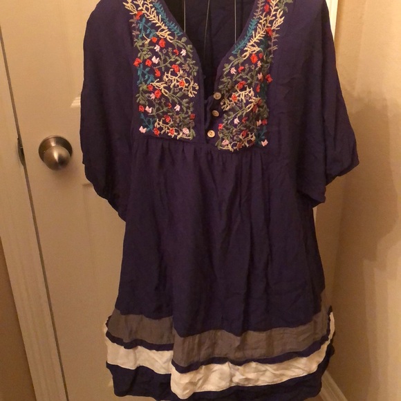 Boho tunic top , short dress, top, embroidered - Picture 1 of 5